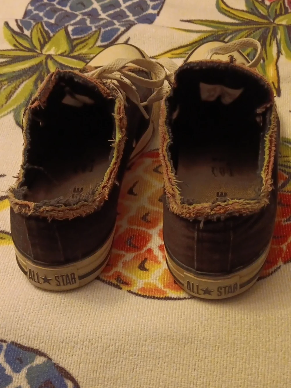 Converse Black With Neon Bordering Mens 8 Women 10 US Size Shoes